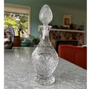 Vintage Hofbauer Byrdes Crystal Decanter Bavarian Barware Liquor Glass